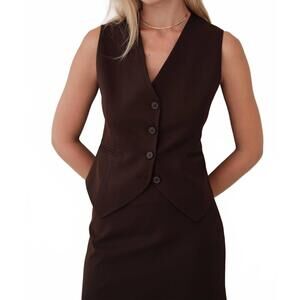 NEW LE CLE vie vest in mocha